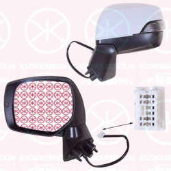 Exterior Mirror, Right, for electric mirror adjustment, Electronically foldable, Number of pins: 9, with indicator, Heatable, Convex, w/primer, 91036AL230 (SUBARU), 91036AL231 (SUBARU), 91036AL232 (SUBARU)