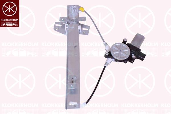 Window Regulator, OE-type, with electric motor, without comfort function, Electric, Right Rear, Number of pins: 2, 61042FG001 (SUBARU), 61042FG002 (SUBARU), 61042FG003 (SUBARU)