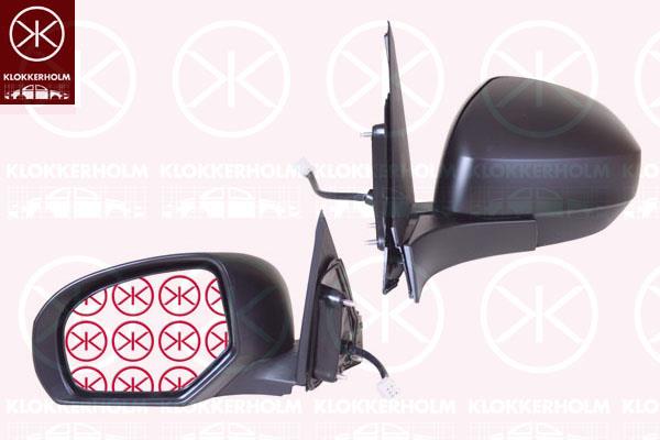 Exterior Mirror, Hungary, Left, for electric mirror adjustment, Number of pins: 5, Heatable, Convex, 8470268L10 (SUZUKI), 8470268L1026U (SUZUKI), 8470268L1126U (SUZUKI), 9470268L10ZCC (SUZUKI)