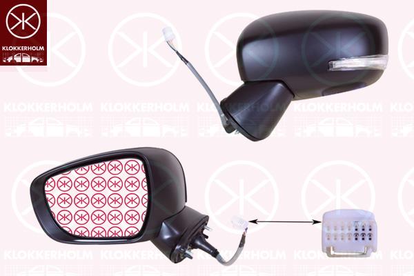 Exterior Mirror, Left, for electric mirror adjustment, with indicator, Heatable, Convex, 84720-62RM0-000 (SUZUKI), 84720-73SM0-000 (SUZUKI)