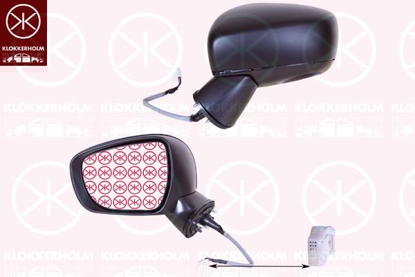 Exterior Mirror, Left, for electric mirror adjustment, Heatable, Convex, 84720-62R90 (SUZUKI), 84720-62R90-000 (SUZUKI), 84720-73S90 (SUZUKI), 84720-73S90-000 (SUZUKI)