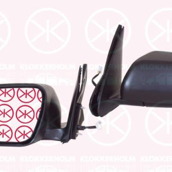 Exterior Mirror, Left, for electric mirror adjustment, Number of pins: 5, Heatable, Convex, w/primer, 84702-65J30 (SUZUKI), 84702-65J30-ZA5 (SUZUKI)