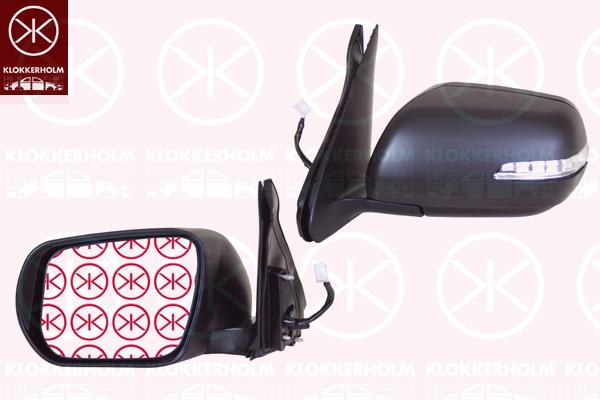 Exterior Mirror, Right, for electric mirror adjustment, Electronically foldable, Number of pins: 9, with indicator, Heatable, Convex, w/primer, 8470165J00ZJ3 (SUZUKI), 8470178K00ZDK (SUZUKI)