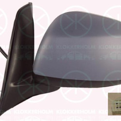 Exterior Mirror, w/primer, for electric mirror adjustment, Convex, Heatable, Right, Connector Shape: angular, Number of pins: 5, 000071743573 (FIAT), 71743573 (FIAT), 84701-79J70-ZCC (SUZUKI)