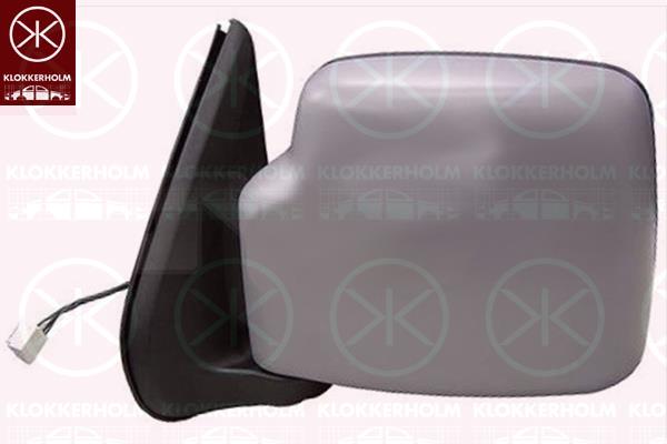 Exterior Mirror, w/primer, for electric mirror adjustment, Convex, Heatable, Left, 8470261LVDZ2S (SUZUKI), 8470276J70 (SUZUKI), 8470276J70Z2S (SUZUKI), 8470276J71Z2S (SUZUKI)