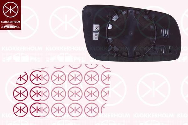 Mirror Glass, exterior mirror, Aspherical, Heatable, Left, 6Y1857521C (SKODA), 6Y1857521P (SKODA)