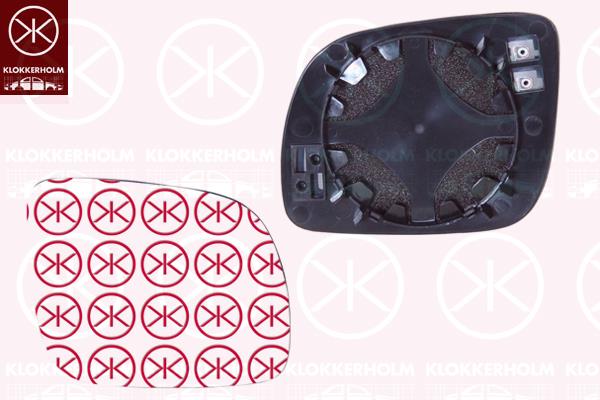 Mirror Glass, exterior mirror, Small mirror housing, Convex, Heatable, Right, 6Y1857522A (SKODA), 6Y1857522H (SKODA)