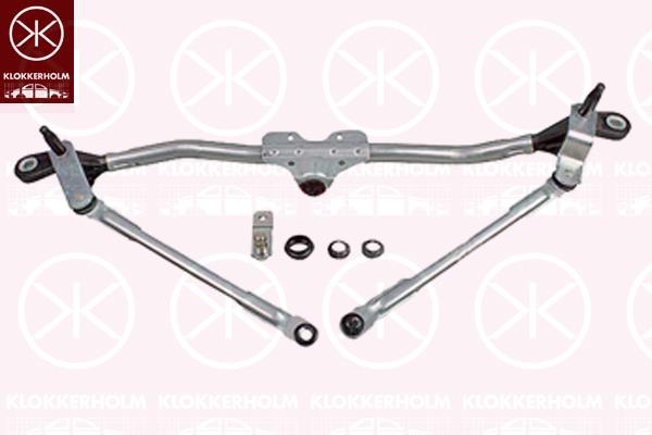 Wiper Linkage, Front, Valeo, Set, for left-hand drive vehicles, 5J1955605B (SKODA), 5J0955325 (SKODA), 5J0955326 (SKODA), 5J1955605A (SKODA)