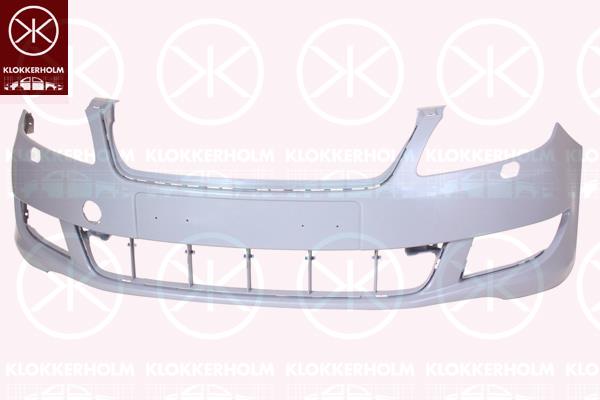 Bumper, Front, with hole(s) for washer nozzle, 5J0807221E (SKODA)