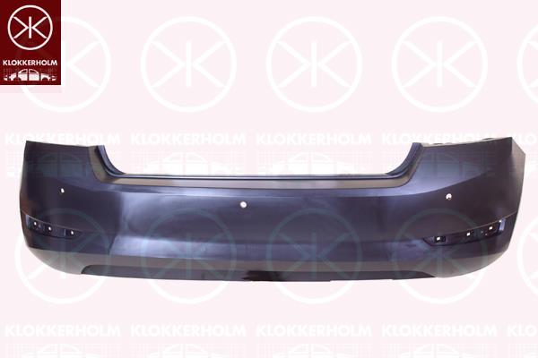 Bumper, Rear, Smooth, with hole(s) for parking distance control, 6V6807421F (SKODA)