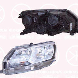 Headlight, Left, H7/H7, with daytime running light (LED), with motor for headlamp levelling, Valeo, 5JB941015B (SKODA), 5JB941017B (SKODA)