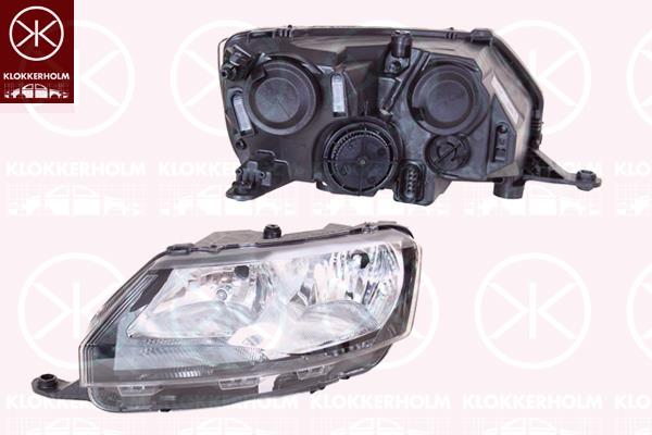 Headlight, Left, Illuminance [lx]: 20, H7, H15, with motor for headlamp levelling, 5JB941015 (SKODA), 5JB941017 (SKODA), 60U941017 (SKODA)