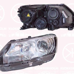 Headlight, Left, Illuminance [lx]: 17.5, Xenon, D5S, H15, with motor for headlamp levelling, Valeo, 5JB941015A (SKODA), 5JB941017A (SKODA)