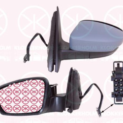 Exterior Mirror, Left, for electric mirror adjustment, with indicator, Number of pins: 6, Heatable, Convex, w/primer, Complete Mirror, 5JA857521C (SKODA), 6V0857537A (SKODA), 6V0949101 (SKODA), 5JB857507E (SKODA), 5JB857507E 9B9 (SKODA), 5JB857507E 9B9 (SEAT)