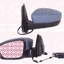 Exterior Mirror, Left, for electric mirror adjustment, Number of pins: 5, Heatable, Convex, w/primer, Complete Mirror, 5JA857521C (SKODA), 5JB857507A (SKODA), 5JB857507A 9B9 (SEAT), 5JB857507C (SKODA), 5JB857507C 9B9 (SKODA), 5JB857507C9B9 (SEAT)