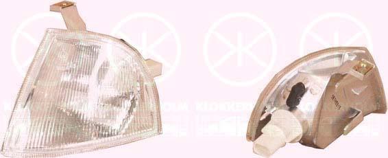 Direction Indicator, with bulb holder, white, Left, 1U0953049 (SKODA), 1U0953155 (SKODA), 1U0953155A (SKODA)