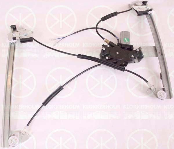 Window Regulator, Left Front, Electric, without comfort function, with electric motor, Number of pins: 2, 1U1837401E (SKODA)