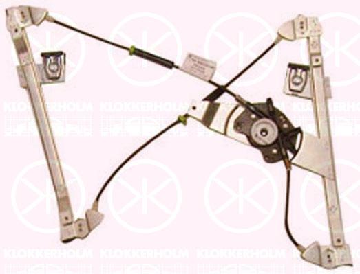 Window Regulator, OE-type, Right Front, Electric, without electric motor, 1U0837462A (SKODA), 1U0837462B (SKODA)