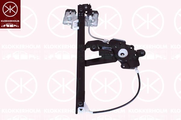 Window Regulator, OE-type, Left Rear, Electric, without electric motor, 1U0839461A (SKODA), 1U0839461B (SKODA)