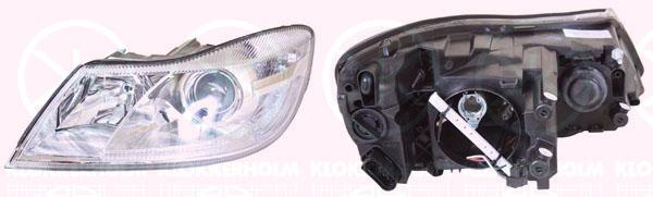 Headlight, H7/H1, with motor for headlamp levelling, Left, Illuminance [lx]: 17.5, 1Z1941017S (SKODA)