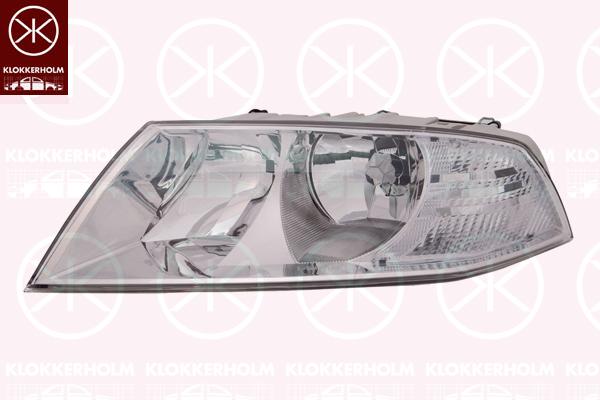 Headlight, Classic, H7/H1, with motor for headlamp levelling, Right, Illuminance [lx]: 20, 1Z1941016 (SKODA), 1Z1941018C (SKODA), 1Z1941018P (SKODA)