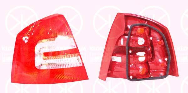 Tail Light Assembly, without bulb holder, Visteon, Left, 1Z5945111A (SKODA)