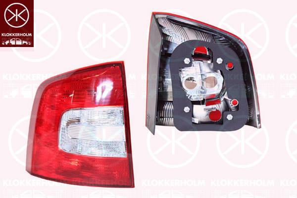 Tail Light Assembly, without bulb holder, Left, 1Z9 945 111A (SKODA), 1Z9945111A (SKODA)