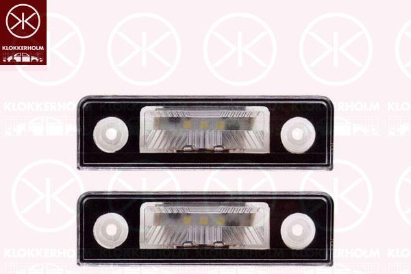 Licence Plate Light, LED, both sides, Set, Quantity: 2, N/A (SKODA)