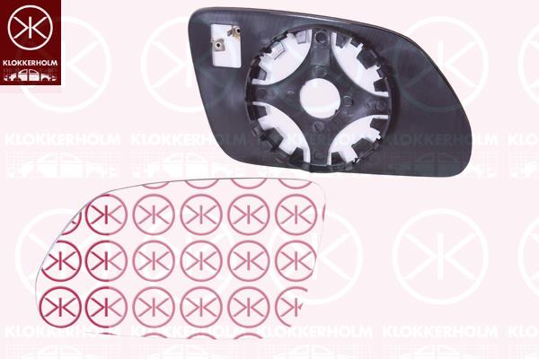 Mirror Glass, exterior mirror, Aspherical, Heatable, Left, Width [mm]: 170, 1Z1 857 521F (VW), 1Z1857521F (SKODA), 6Q0 857 521F (VW)