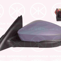 Exterior Mirror, without automatic dimming, Left, for vehicles with lane keeping assist, with memory, Electronically foldable, Number of pins: 15, Number of pins: 2, with indicator, w/primer, Heatable, 5E0857521 (SKODA), 5E0857537AGRU (SKODA), 5E1857507AL (SKODA), 5E1857507AM (SKODA)