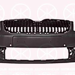 Bumper, Front, Smooth, with hole(s) for parking distance control, with hole(s) for washer nozzle, 5E0807217D (SKODA)