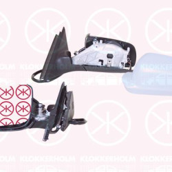 Exterior Mirror, w/primer, for electric mirror adjustment, Aspherical, Heatable, Left, 3B1857501AC (SKODA), 3B1857501AC01C (SKODA)