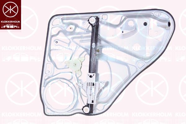 Window Regulator, 4/5-drs, without electric motor, Electric, Right Rear, with bolted-on plate, 3BD839462 (SKODA), 3U5839462 (SKODA)