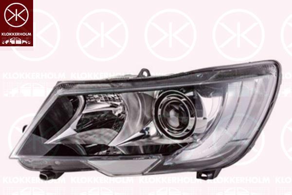 Headlight, Left, H7, H15, with daytime running light, with motor for headlamp levelling, Hella, 3T1941015F (SKODA), 3T1941017F (SKODA)