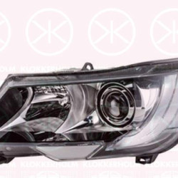 Headlight, Left, H7, H15, with daytime running light, with motor for headlamp levelling, Hella, 3T1941015F (SKODA), 3T1941017F (SKODA)