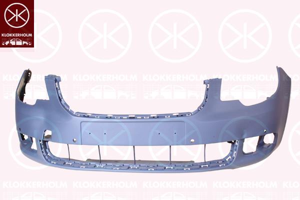 Bumper, w/primer, Front, with hole(s) for parking distance control, Number of bores: 4, 3T0807221D (SKODA), 3T0807221E (SKODA), 3T0807221F (SKODA), 3T0807221G (SKODA), 3T0807221H (SKODA), 3T0807221J (SKODA)