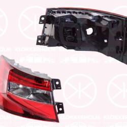 Tail Light Assembly, Left, Outer section, LED, Housing Colour: red, with bulb holder, P21W, PY21W, Visteon, 3V5945207A (SKODA), 3V5945711A (SKODA)