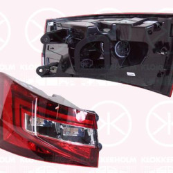 Tail Light Assembly, Left, Outer section, LED, Housing Colour: dark, with bulb holder, P21W, PY21W, Varroc, 3V9945207 (SKODA), 3V9945711 (SKODA)