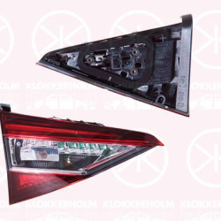 Tail Light Assembly, Left, Inner Section, LED, Housing Colour: dark, with bulb holder, Varroc, 3V9945307 (SKODA), 3V9945709 (SKODA)