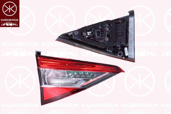 Tail Light Assembly, Right, Inner Section, Housing Colour: red, without rear fog light, without bulb holder, Varroc, 3V9945308B (SKODA), 3V9945710B (SKODA)