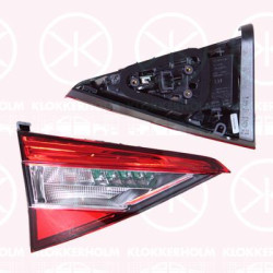 Tail Light Assembly, Right, Inner Section, Housing Colour: red, without rear fog light, without bulb holder, Varroc, 3V9945308B (SKODA), 3V9945710B (SKODA)