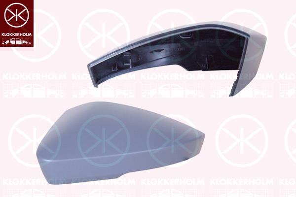 Housing, exterior mirror, Left, w/primer, 3V0857537A GRU (SKODA), 3V0857537AGRU (SKODA)