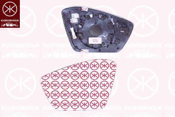 Mirror Glass, exterior mirror, Left, Automatic dimming, for vehicles with blind spot assistant, Heatable, Number of pins: 6, 3V0857521H (SKODA), 3V0857521K (SKODA), 3V0857521M (SKODA)