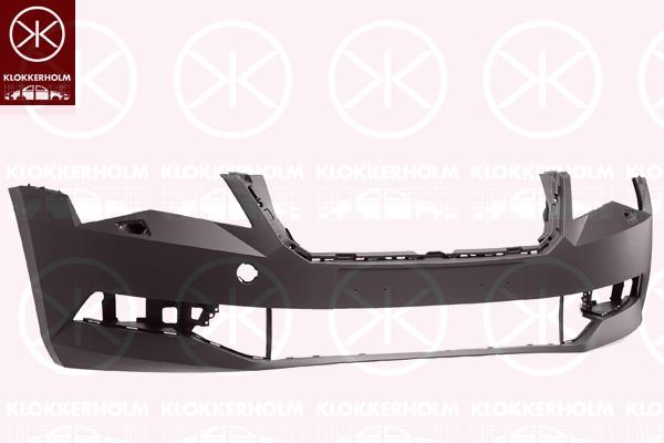 Bumper, Front, Smooth, with hole(s) for washer nozzle, 3V0807218B (SKODA)