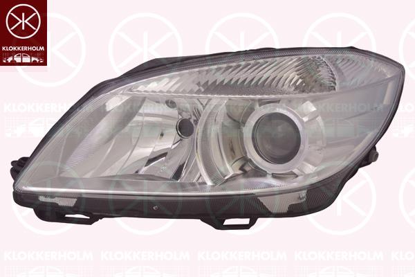 Headlight, H7/H7, with motor for headlamp levelling, Right, Illuminance [lx]: 25, 5J1941016D (SKODA), 5J1941018D (SKODA)