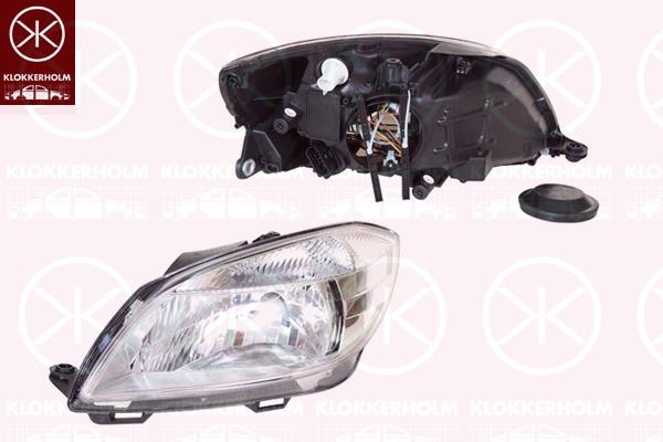 Headlight, H4, with motor for headlamp levelling, Right, 5J1941016C (SKODA), 5J1941018C (SKODA)