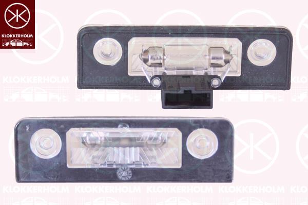 Licence Plate Light, with bulb holder, 1Z0943021 (SKODA), 1Z0943021A (SKODA)