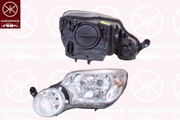 Headlight, Right, H4, with motor for headlamp levelling, AL, 5L1941016 (SKODA), 5L1941018 (SKODA)