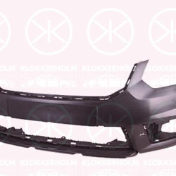 Bumper, Front, Smooth, grey, with hole(s) for washer nozzle, 5L0807221L (SKODA), 5L0807221S (SKODA)