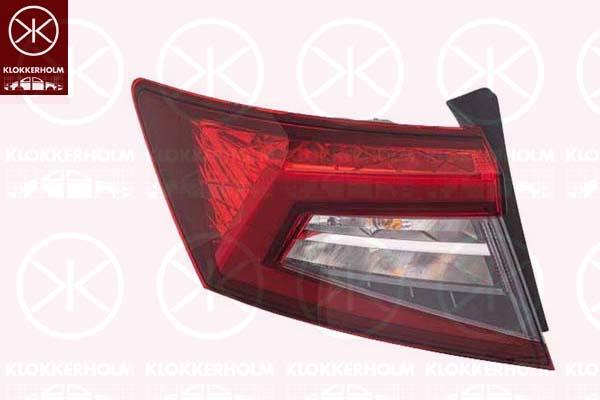 Tail Light Assembly, Right, Outer section, with bulb holder, Varroc, 57A 945 712 (SKODA), 57A945712 (SKODA)